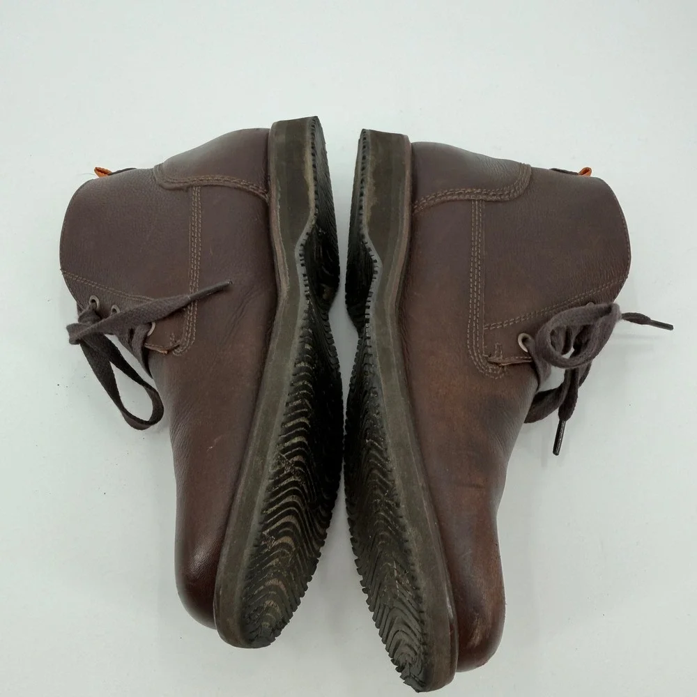 Tommy Bahama Mens Dark Brown Pebbled Leather Chukka Lace Up Boots Rugged Durable